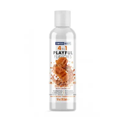 Swiss Navy 4 in 1 Playful Flavors Salted Caramel Delight lubrikační gel 30ml