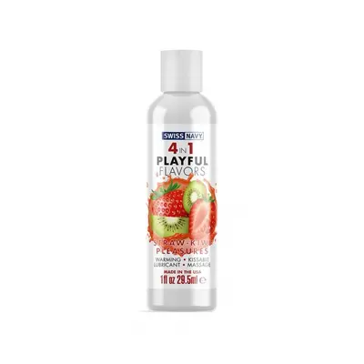 Swiss Navy 4 in 1 Playful Flavors lubrikační gel Jahoda-Kiwi 29,5 ml