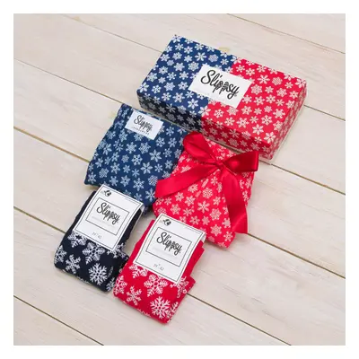 Red&blue Snowflake set socks