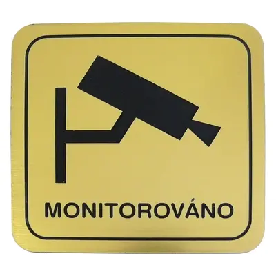 Piktogram 80x80 plastový MONITOROVÁNO zlatá