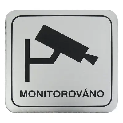 Piktogram 80x80 plastový MONITOROVÁNO stříbrná