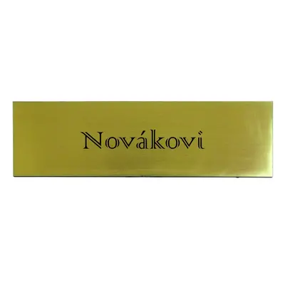 Jmenovka 100x30mm zlatá broušená