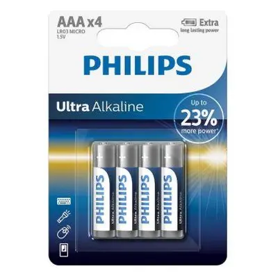 Baterie AAA LR03 Philips Ultra alkaline 4ks