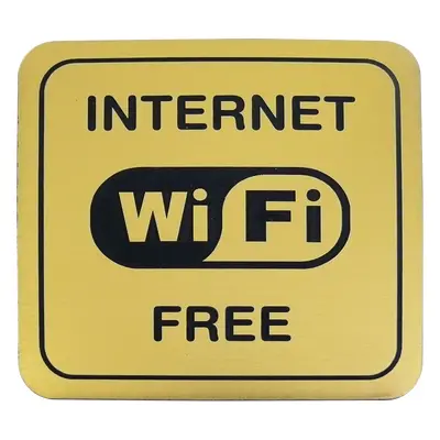 Piktogram 80x80 plastový WIFI FREE zlatá