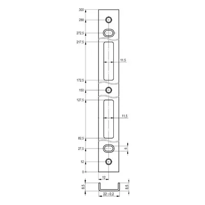 Protiplech 300x22x8,5x1,5 U