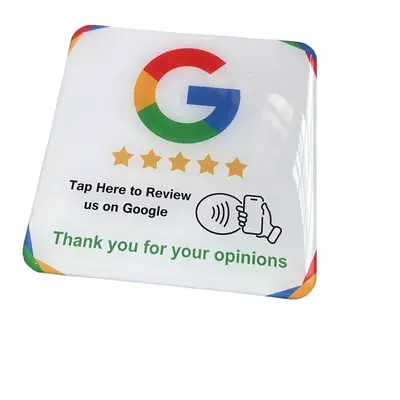 NFC samolepka NTAG215 100x100mm Google review bílá