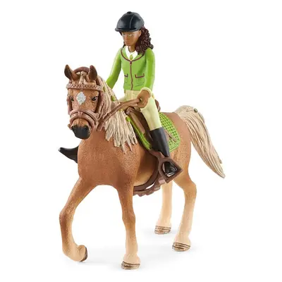 Schleich - Kůň s jezdcem, Černovláska Sarah s pohyblivými klouby