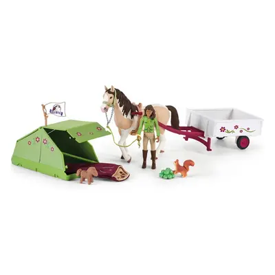 Schleich - Jezdecký klub, Sarah s koníkem a zvířátky kempují