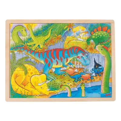 Puzzle na desce - Velké A3, Dinosauři, 48ks (Goki)