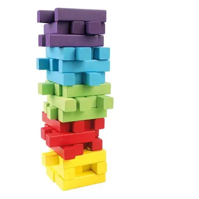 Jenga barevná - Hra věž, 60 kostiček + kostka (Bino)