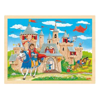 Puzzle na desce - Velké A3, Rytířský hrad, 96ks (Goki)