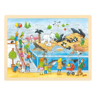 Puzzle na desce - Velké A3, Návštěva ZOO, 48ks (Goki)