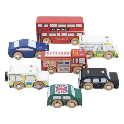 Vláčkodráha auta - Set dřevěných autíček London (Le Toy Van)