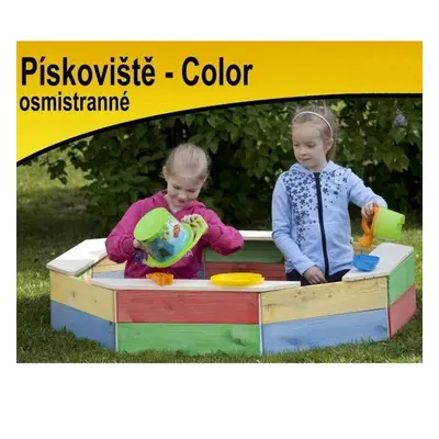 Pískoviště dřevěné - Osmistranné barevné