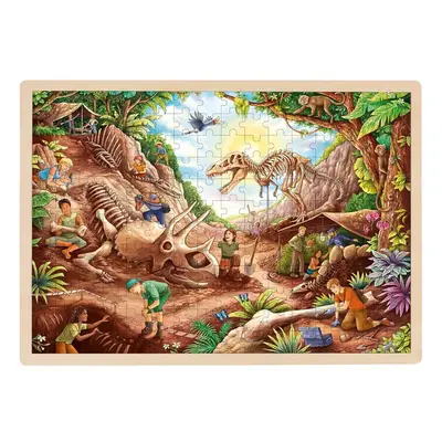 Puzzle na desce - Maxi, Dinosauří vykopávky, 192ks (Goki)