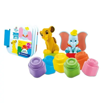 Clemmy baby soft - Disney set s knížkou a 6 kostek