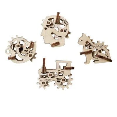 3D mechanický model - U-Fidget, Tribiks 4ks (Ugears)