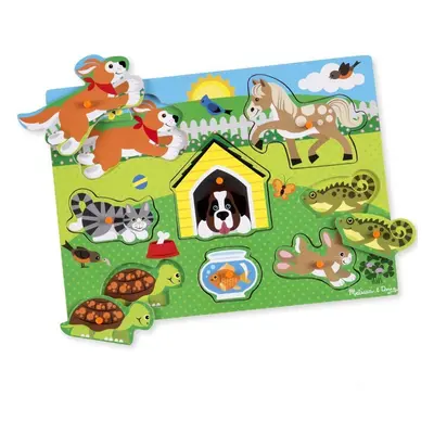 Puzzle vkládací - Domácí mazlíčci dřevěné, 8ks (M&D)