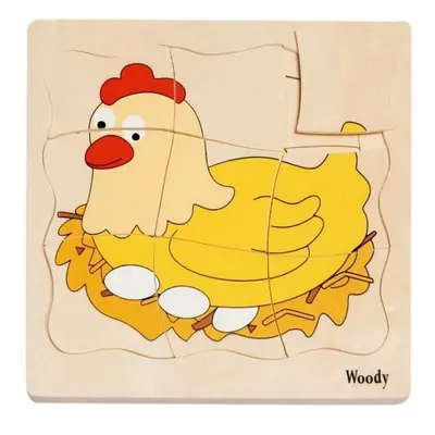 Puzzle výukové - Vývoj slepice, 20ks (Woody)