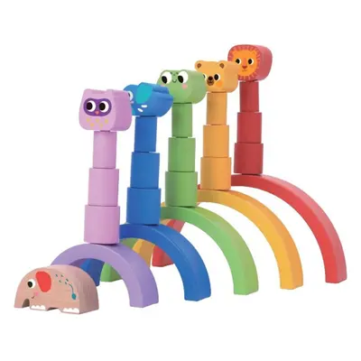 Kostky - Oblouky, Balanční duha se zvířátky (2Kids Toys)