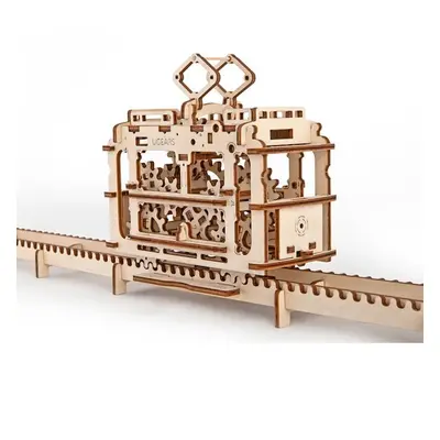 Ugears 3D mechanické puzzle Tramvaj s kolejemi 154 ks