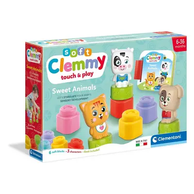 Clemmy baby soft - Roztomilá zvířátka s knížkou a 6 kostek