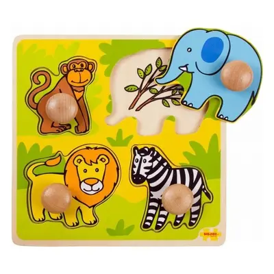 Puzzle pro nejmenší - Úchyt, Safari, 4ks (Bigjigs)