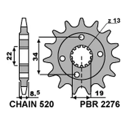 Ozubené kolo přední PBR 22761418NC (JTF1908.14, 227614JT) (PBR ozubené kolo přední 2276 14 (JTF1