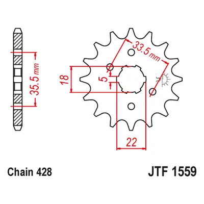 JT Sprockets ozubené kolo JTF1559.14 (205314JT) (Přední ozubené kolo JT Sprockets JTF1559.14)