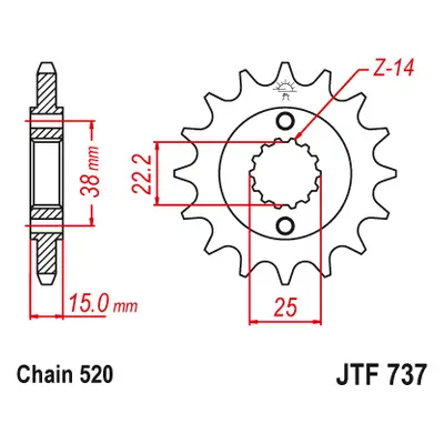 JT Sprockets ozubené kolo JTF737.15 (700115JT) (Přední ozubené kolo JT Sprockets JTF737.15)