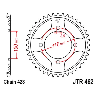 JT Sprockets rozeta JTR462.50 (46250JT) (Zadní ozubené kolo JT Sprockets JTR462.50)