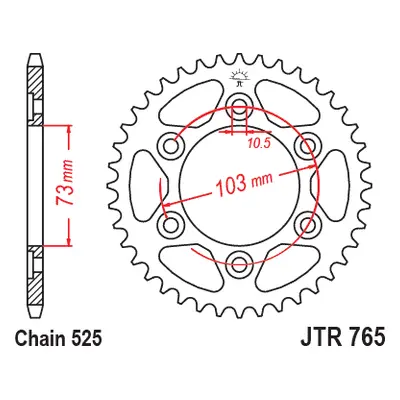 JT Sprockets rozeta JTR765.43 (473143JT) (Zadní ozubené kolo JT Sprockets JTR765.43)