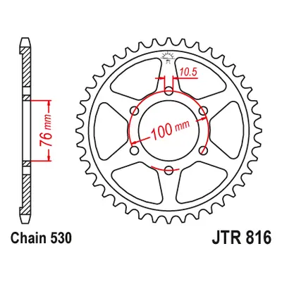 JT Sprockets rozeta JTR816.43 (92-95, 81643JT) (Zadní ozubené kolo JT Sprockets JTR816.43)