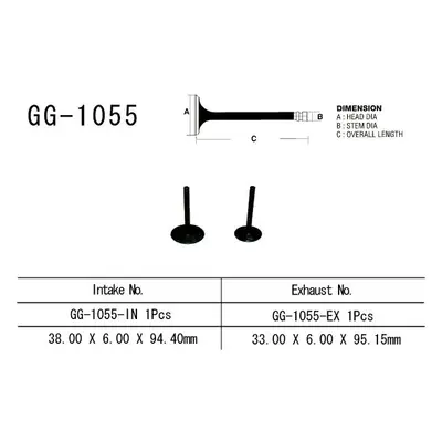 Sací ventil VESRAH GG-1055-IN (VESRAH sací ventil HONDA TRX 420 FE 09-15, TRX500FE 05-16, TRX 50