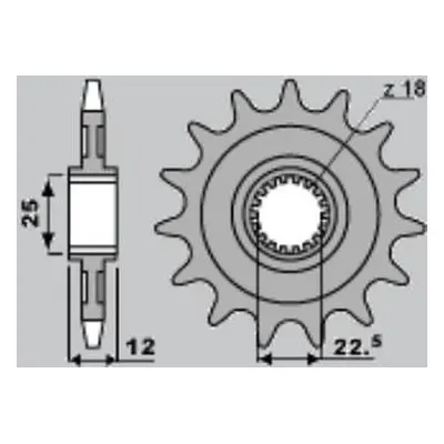 PBR ozubené kolo 2266 11 18NC (22661118NC) (Přední ozubené kolo PBR 22661118NC)