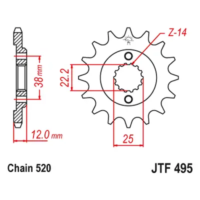 JT Sprockets ozubené kolo JTF495.15 (49515JT) (Přední ozubené kolo JT Sprockets JTF495.15)