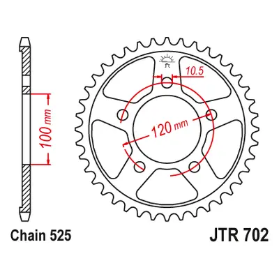 JT Sprockets rozeta JTR702.46 (Zadní ozubené kolo JT Sprockets JTR702.46)