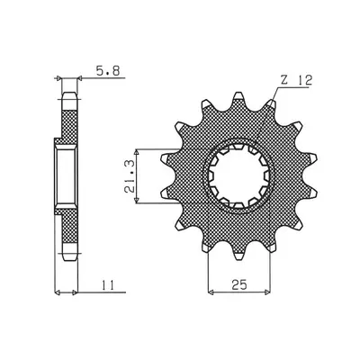 Řetězové kolo přední SUNSTAR SUN38313 (JTF824.13, 72713JT) (SUNSTAR řetězové kolo přední 727 13 