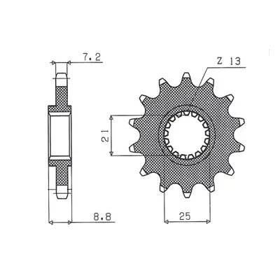 Ozubené kolo přední SUNSTAR SUN42816 (JTF1537.16, 213716JT) (SUNSTAR ozubené kolo přední 2137 16