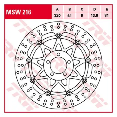 Brzdový kotouč TRW LUCAS přední MSW216 (TRW ZF přední brzdový kotouč KAWASAKI ZX-7R/RR 96-02, ZX