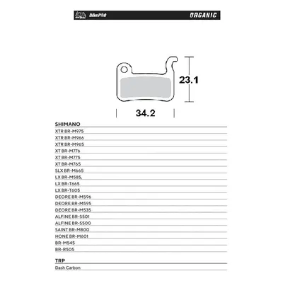 Brzdové destičky organické MOTO-MASTER 730142 (MOTO-MASTER BIKE PRO brzdové destičky organické S