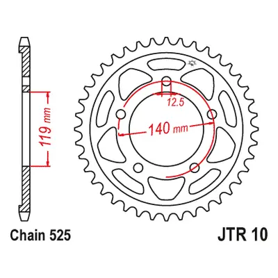 JT Sprockets rozeta JTR10.44 (467144JT) (Zadní ozubené kolo JT Sprockets JTR10.44)