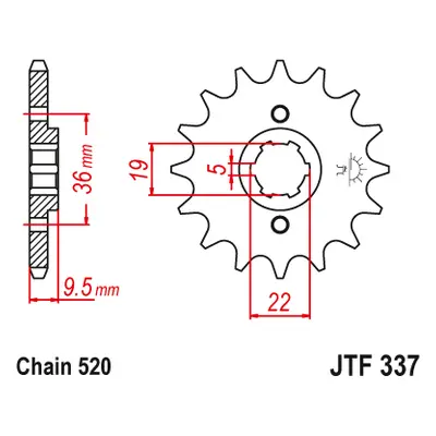 JT Sprockets ozubené kolo JTF337.13 (33713JT) (Přední ozubené kolo JT Sprockets JTF337.13)