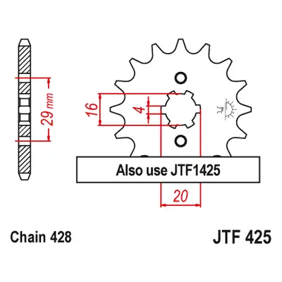 JT Sprockets ozubené kolo JTF425.16 (42516JT) (Přední ozubené kolo JT Sprockets JTF425.16)