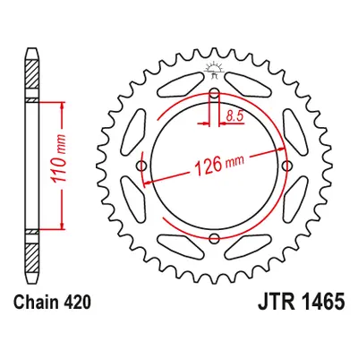 JT rozeta 4418 47 KAWASAKI KX 65 02-20 (441847JT) (řetěz 420) (JT rozeta 4418 47 KAWASAKI KX 65 