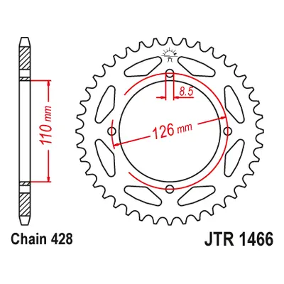 JT Sprockets rozeta JTR1466.44 (465644JT) (Zadní ozubené kolo JT Sprockets JTR1466.44)