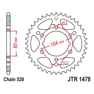 JT Sprockets rozeta JTR1478.34 (457834JT) (Zadní ozubené kolo JT Sprockets JTR1478.34)