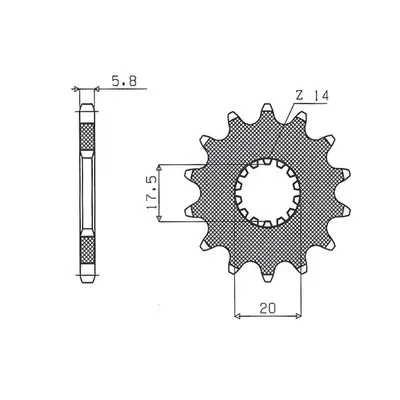 Ozubené kolo přední SUNSTAR SUN34513 (JTF564.13, 44013JT) (SUNSTAR ozubené kolo přední 440 13 (J