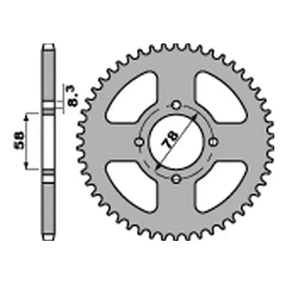 Rozeta PBR 810 46 F (JTR810,46) (PBR rozeta 810 46 F mmA 86-87, TC 90 71, KAWASAKI KH 125 77-82,