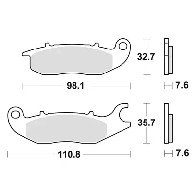 TRW ZF brzdové destičky KH375 organické HONDA CBF 125 09-16, CBR 125 04-17, přední (TRW ZF brzdo